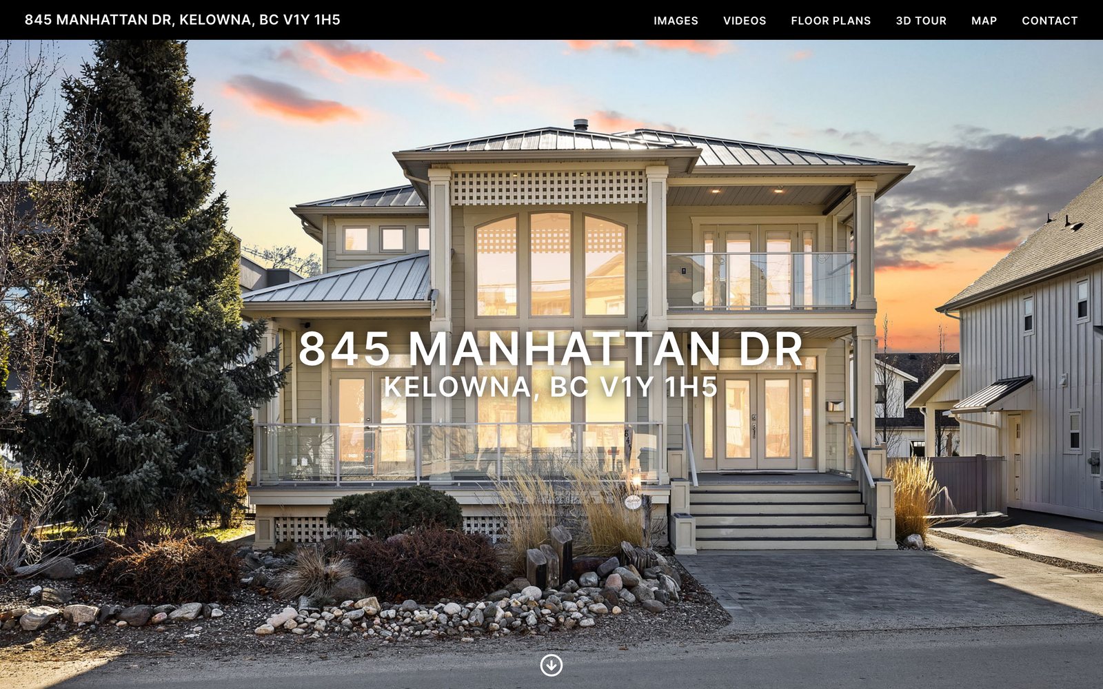 Property website for 845 Manhattan Dr, Kelowna, on a laptop